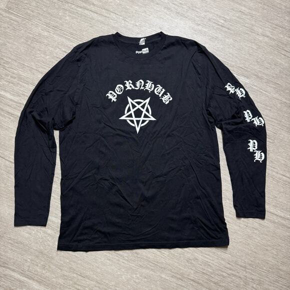 Unbranded Other - PH Hub Satan Demonic Goth Punk Shirt Black Crew Neck Long Sleeve Mens L